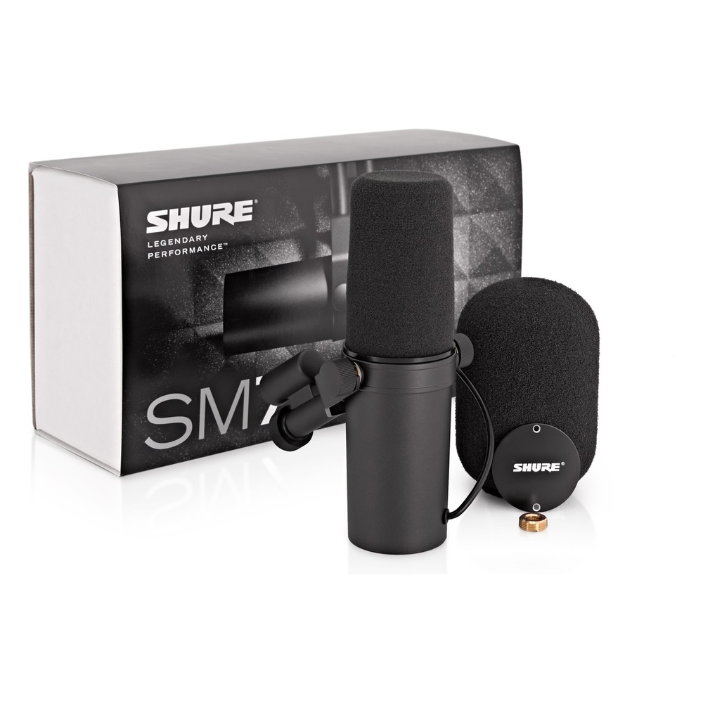 Shure SM7B kutu içeriği ve rüzgarlık