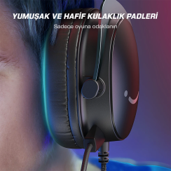 Fifine Ampligame H9 Mikrofonlu 7.1 Oyuncu Bilgisayar Yayıncı RGB Kulaklık - 5