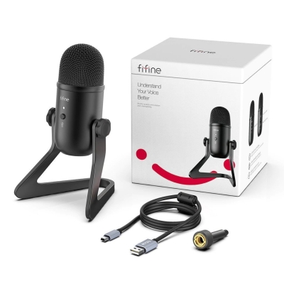 Fifine K678 USB - Condenser - Stüdyo - Oyuncu - Podcast - Yayıncı - Youtuber - PC/PS - Bilgisayar Mikrofonu - 2