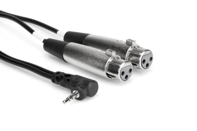 Hosa 3.5 mm. 90 derece TRS (M) <-> Dual XLR (F) Stereo Breakout kablo, 60 cm. - 1