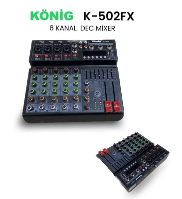 König K-502 FX 3 Mono 1 Stereo Kanal USB/SD DISK Bluetooth Deck Mikser - 1