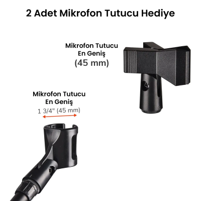 Larkin MS100 Üst Kalite Demir Mikrofon Standı Sehpası (Taşıma Çantası ve Tutacak Hediye) - 3