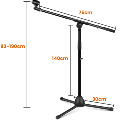 Larkin MS200 Üst Kalite Profesyonel Mikrofon Standı (Taşıma Çantası ve Tutacaklı) - 2