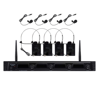 Westa WM-404T - 4 Kanal UHF Yaka Kafa HeadSet Mikrofon Kablosuz Seti - 1