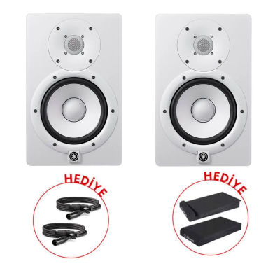 Yamaha HS7 Beyaz Stüdyo Referans Hoparlör + Ses Kartı Bağlantı Kablosu Paketi + Hoparlör Süngeri (ÇİFT) - 1